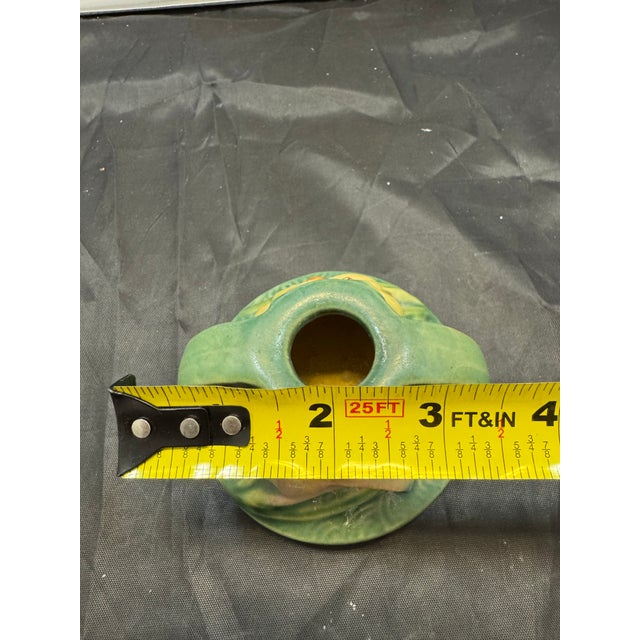 Vintage Roseville Pottery Zephyr Lily Single Candle Holder 1162-2 Evergreen MCM For Sale - Image 10 of 10