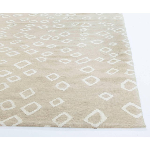 Modern Contemporary Beige and White Flat-Weave Wool Rug by Doris Leslie Blau For Sale - Image 3 of 5