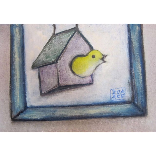 Early 21st Century Smarter than you Think by Zoa Ace | Oil Painting of an orange cat in a room with a chessboard For Sale - Image 5 of 5
