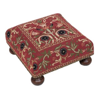 00 Primrose Red Tapestry Footstool For Sale
