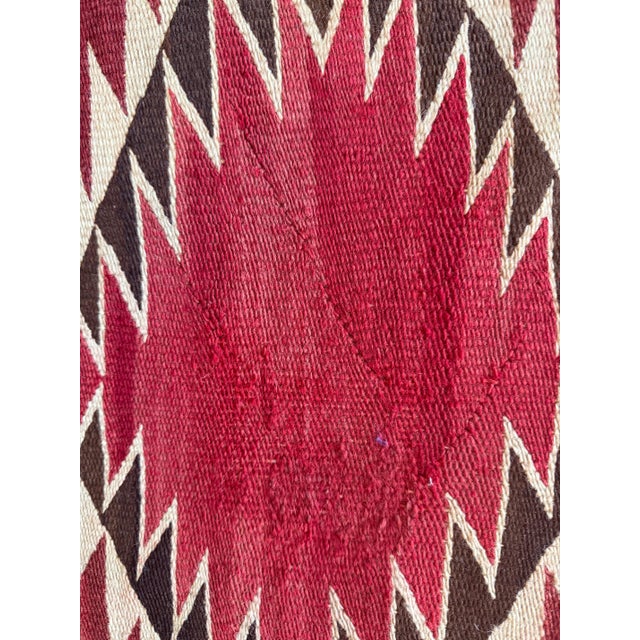 Authentic Navajo Rug Early Red Field Geometric Textile Hand-Spun Wool Circa 1900 For Sale - Image 18 of 18