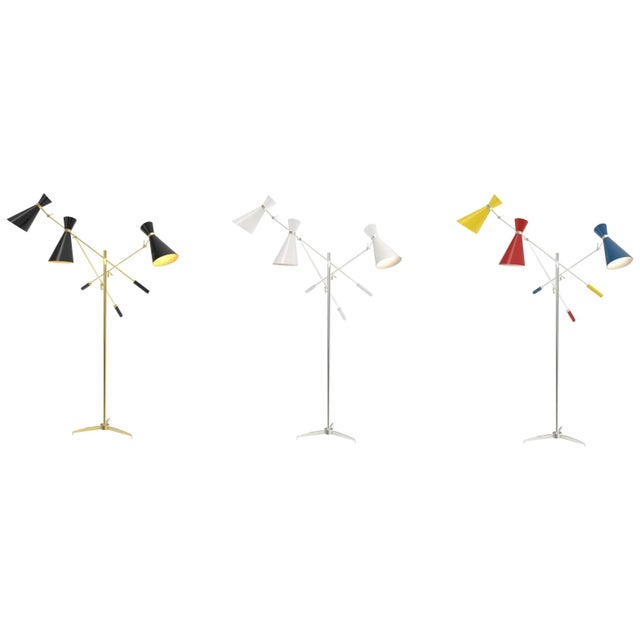 Metal Floor Lamp in Brass For Sale - Image 7 of 7