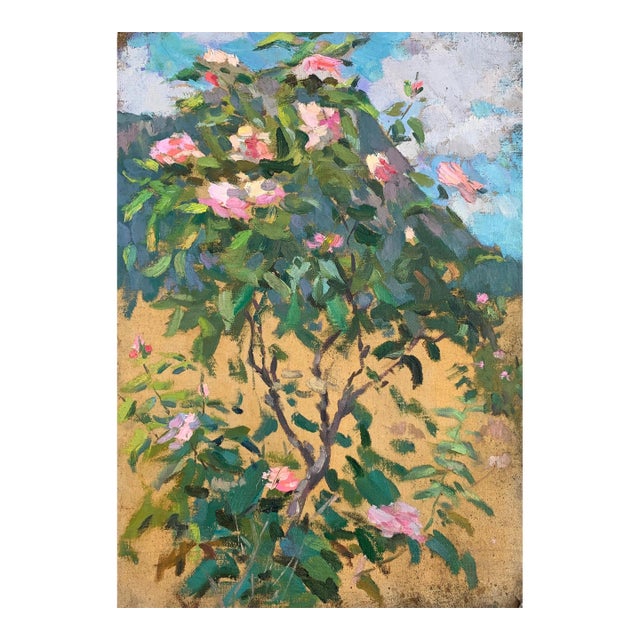 Original Spring Landscape Oil Painting, Soviet Ukrainian Art, 1970s 47-33 For Sale