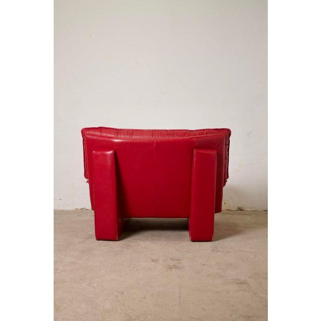Vintage Leather Lounge Chair by Nicoletti Salotti, Italy, 1980 For Sale - Image 4 of 13