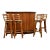 Vintage Wood and Bamboo Tiki Dry Bar Set + Four Matching Swivel Bamboo Stools For Sale