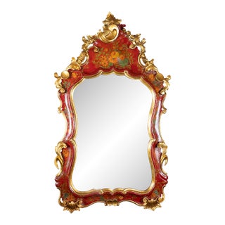 Venetian style mirror with chinoiserie motif For Sale