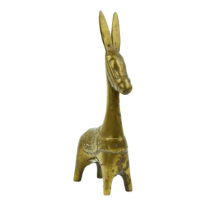 Vintage Gold Solid Brass Llama Mule Donkey Horse Figurine Model