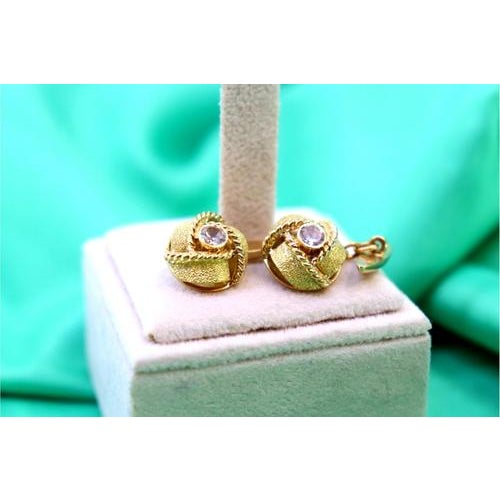 Gold Cufflinks with Corded Reliefs, Set of 2 For Sale - Image 6 of 6