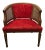 Midcentury Walnut Tub Chair With Caning in Crushed Red Velvet For Sale - Image 11 of 11