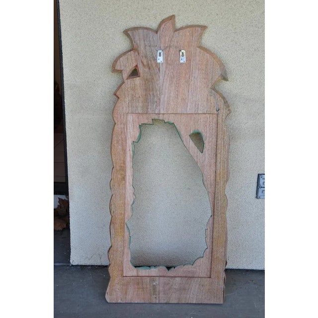 Wood Balinese Wooden Frame With Relief Carvings of Coconut and Hibiscus Trees For Sale - Image 7 of 12