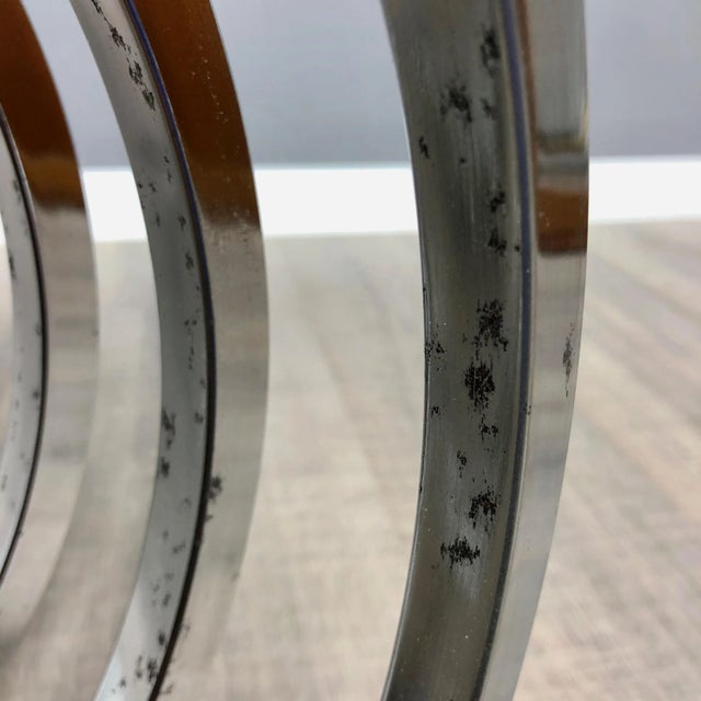 Wood, Chrome & Smoked Glass Side Coffee Table, Italy, 1970s For Sale - Image 10 of 17