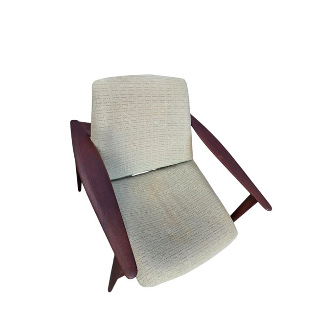 Wood 1960s Danish Modern Teak Lounge Chair Paddle Armchair Denmark For Sale - Image 7 of 17