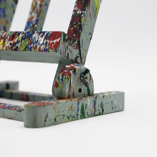 Vintage Mexican Painted Wood Artist Easel For Sale - Image 4 of 5