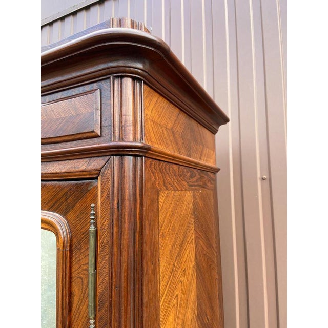 Charming Napoleon III period wardrobe at the end of 19th - Wood cabinet of rosewood, no verse holes, is completely and...