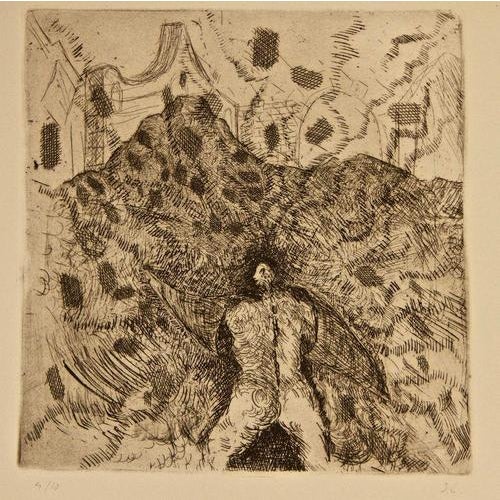 Etching on paper. Original title: "Figlio della Faccia". Signed with initials letters S. C. and numbered. Part of a...