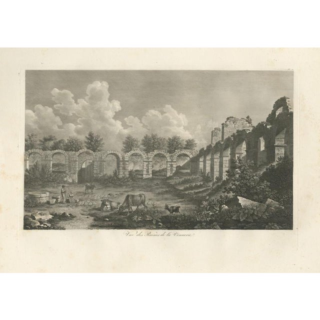 Louis-Pierre Baltard, View of the Ruins of the Hunt Architectural Ruins, 1803, Copperplate Engraving For Sale - Image 9 of 9