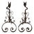 Antique Folk Art Wrought Iron Andirons - A Pair For Sale