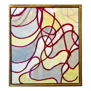 Jonathan FeldschuhLarge Abstract Mixed Media Lacquer Painting Stealthy Glow Scientific Abstraction, 1999 For Sale