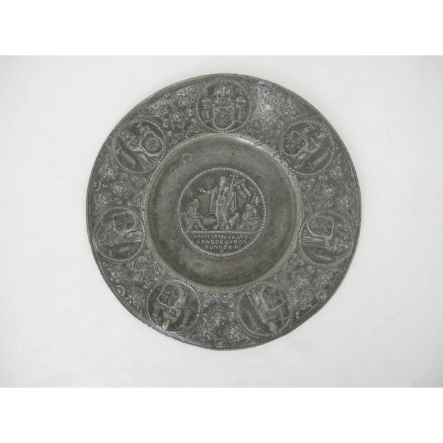 Metal 17th Century German Pewter Resurrection Plate Touch Mark of Georg Seger 1600s For Sale - Image 7 of 7