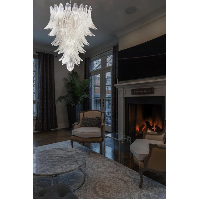 Large Italian Murano Felci Glass Chandelier with 75 Clear Glasses, 1990s For Sale - Image 13 of 18