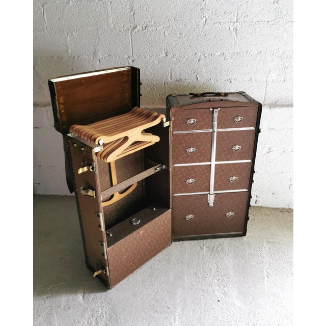 Large Antique Wardrobe/Steamer Trunk, USA, 1920s For Sale - Image 12 of 18