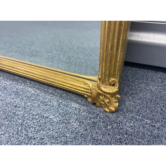 Gold Vintage Carvers’ Guild Old Gold Leaf Beveled Wall Mirror With Ribbon Crest, 40.75” For Sale - Image 8 of 12