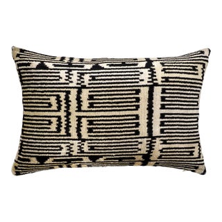 Chouchou Touch Inverness Silk Velvet Ikat Pillow Cover For Sale