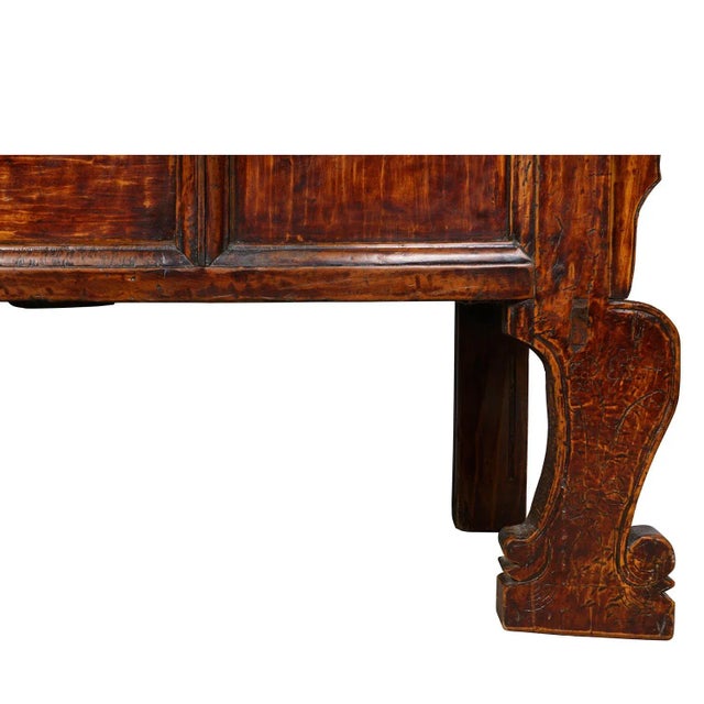 Wood 19th Century Antique Chinese Credenza, Sideboard, Buffet Table For Sale - Image 7 of 12