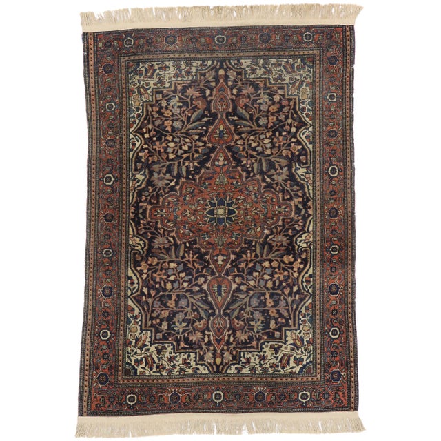 Antique Persian Farahan Rug, 03'05 X 05'00 For Sale - Image 9 of 9