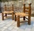 Brutalist Low Brutalist Chairs in Oak and Straw attributed to Charles Dudouyt, France, 1940s, Set of 2 For Sale - Image 3 of 10