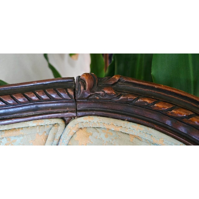 Antique Louis XV Style Bergère Barrel-Back Silhouette Armchair – Rococo Revival, Late 1800s For Sale - Image 12 of 18