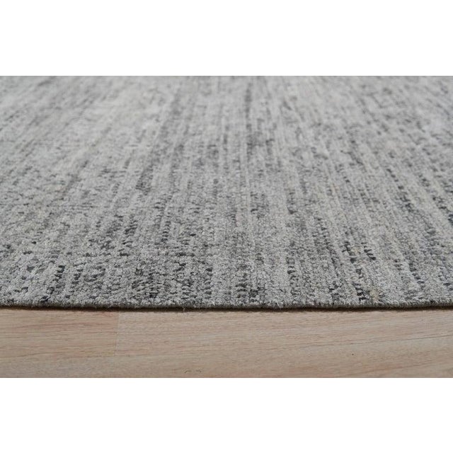2020s 10x14 Gray Hand-Knotted Silk Subtle Textured Field Solid Open Modern Carpet Rug For Sale - Image 5 of 6