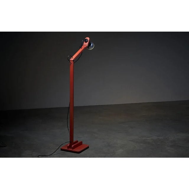 Mid-Century Wooden Segmented Floor Lamp in Red, 1960s For Sale - Image 11 of 13