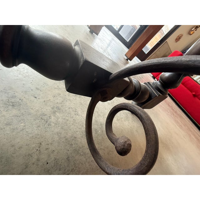 1920s Antique Spanish Renaissance Revival Wood Hall Bench For Sale - Image 5 of 12