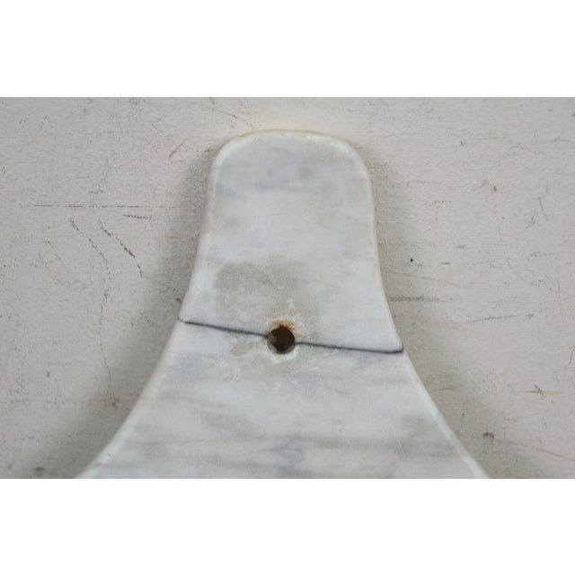 Late 19th Century Antique Victorian White Carrara Marble Bathroom Wall Sconce Shelf 15" For Sale - Image 5 of 13
