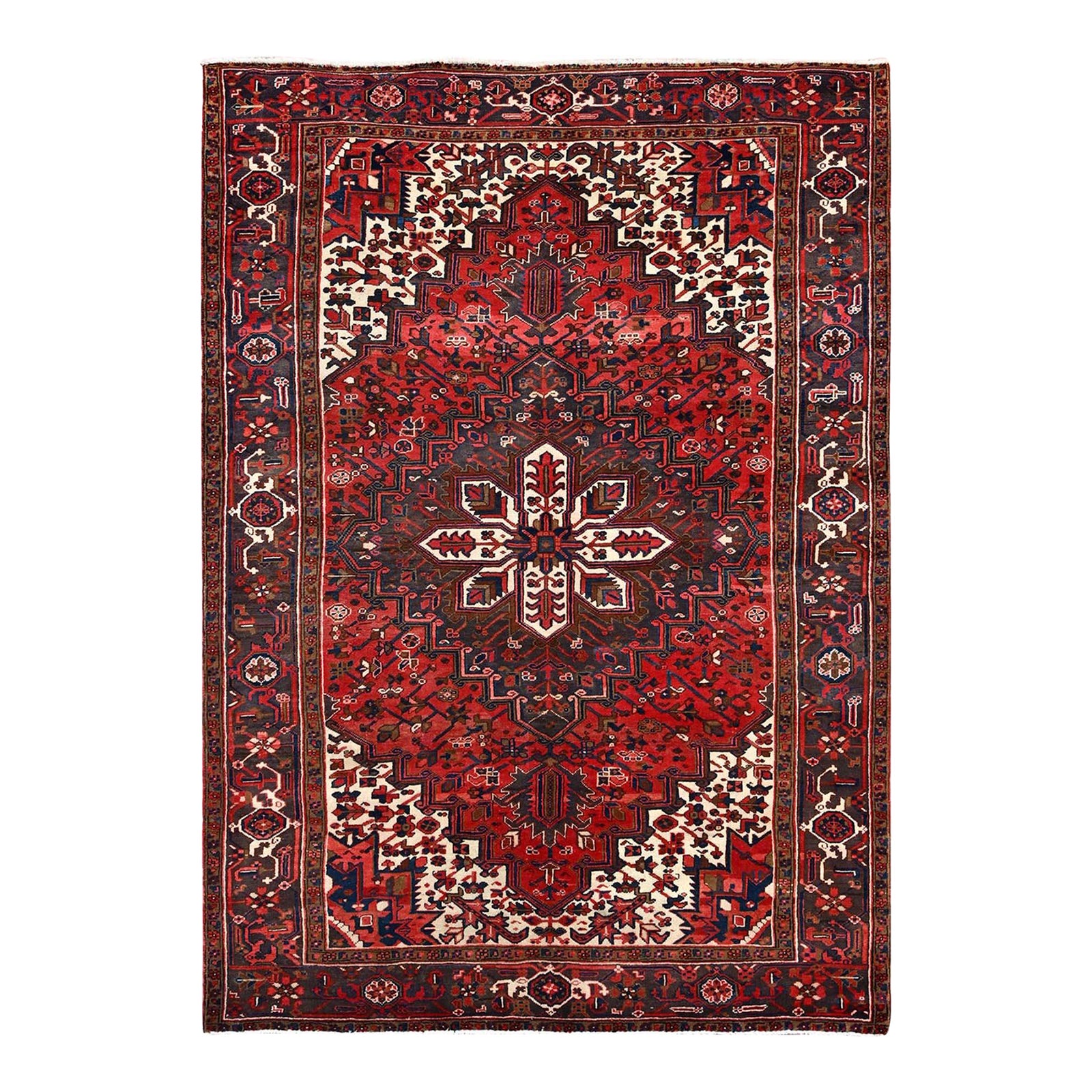 1960s Red Vintage Persian Heriz Rug | Chairish