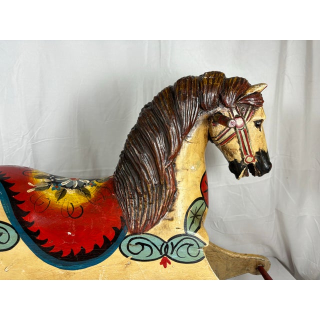 Vintage Hand-Painted Rocking Horse | Chairish