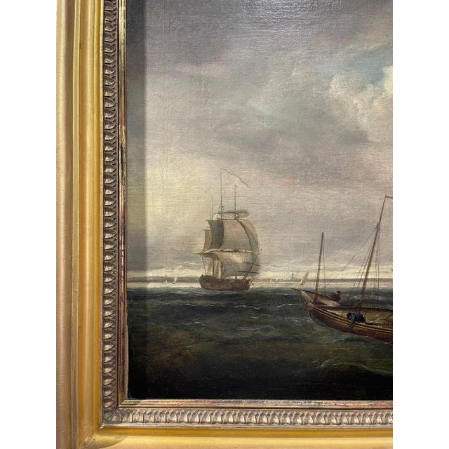 MARINE, 1800s, Oil on Canvas For Sale - Image 8 of 9