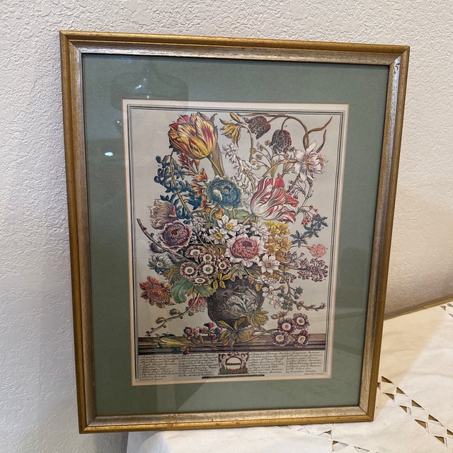 Vintage Reproduction Print March Floral Calendar For Sale - Image 10 of 10