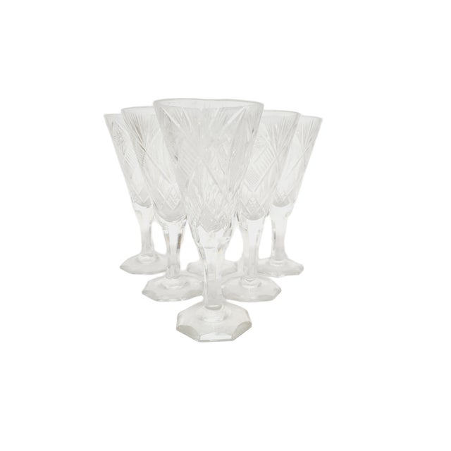 Art Deco Polish Champagne Glasses, 1900s, Set of 6 For Sale - Image 14 of 14