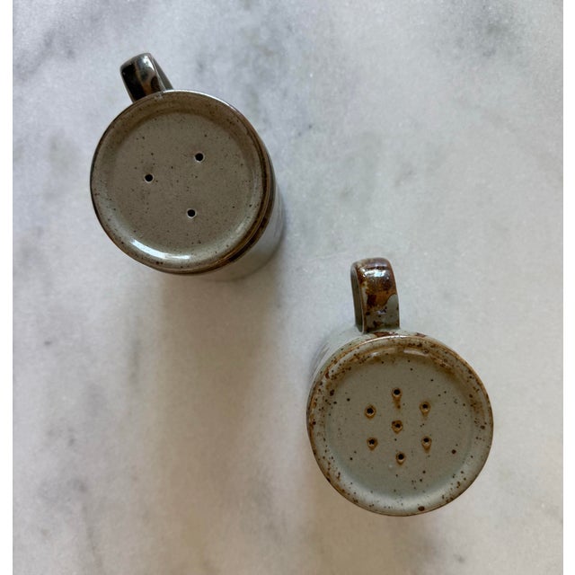 Ceramic Pair of Vintage Stoneware Centerpoint Salt and Pepper Shakers For Sale - Image 7 of 8