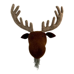Vintage Large Felt Moose Trophy Head by Fiona Walker