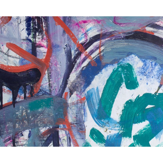 Blue 1963 Abstract Painting on Paper Signed by Walter Stomps For Sale - Image 8 of 9