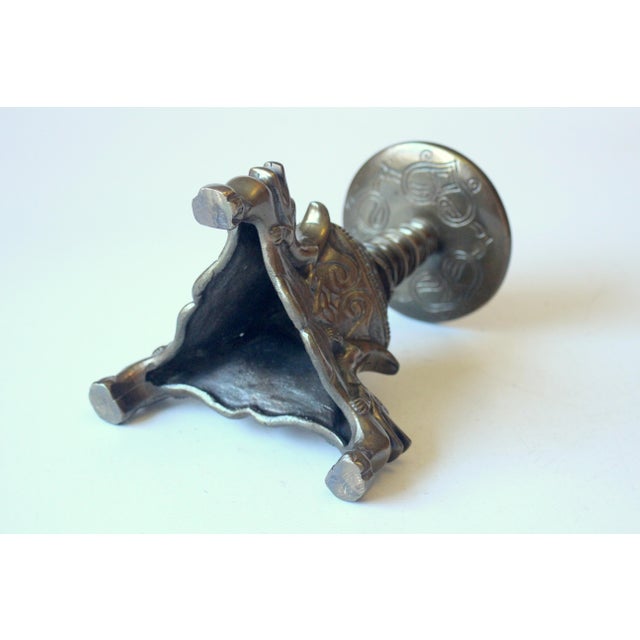 Bronze Candle Stick for Wider Candles - Candle Holder - Vintage For Sale - Image 10 of 10