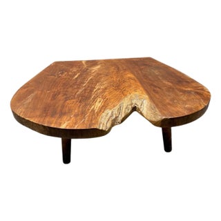 Andrianna Shamaris Organic Mid Century Style Teak Wood Coffee Table For Sale