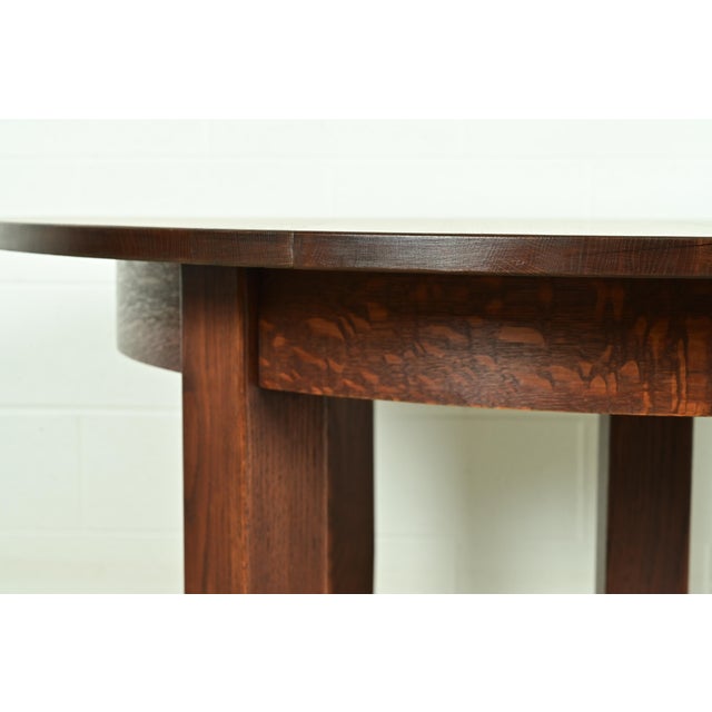 Stickley Antique Mission Oak Arts & Crafts Extension Dining Table, Newly Refinished For Sale - Image 11 of 14