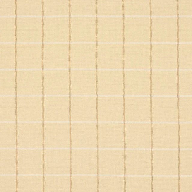 SAMPLE - Schumacher X Mark D. Sikes Frannie Windowpane Fabric In Camel For Sale