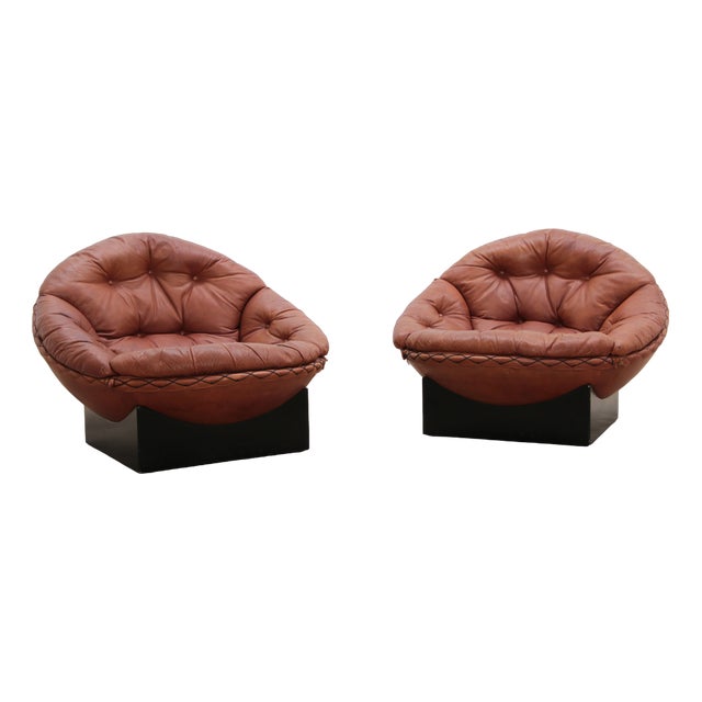 Set of Lounge Set in Cognac Color by Illum Wikkelsø for Ryesberg Møbler, 1970 For Sale