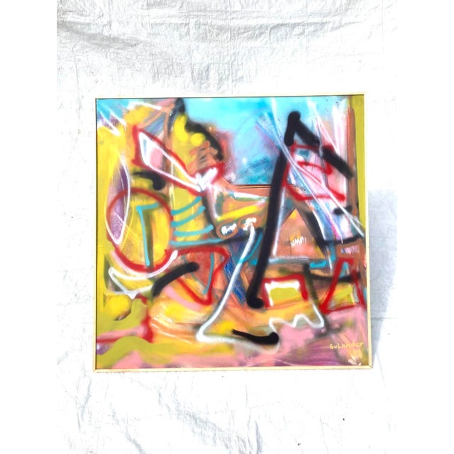 Erik Sulander Abstract, Original Painting by Erik Sulander on Wood, Framed, Signed. 48 X 48 For Sale - Image 4 of 7