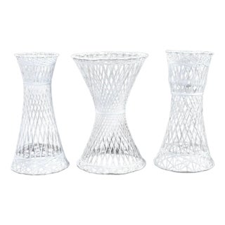 Set of 3 Russell Woodard Spun Fiberglass Outdoor Plant Stand Planters For Sale